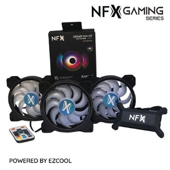 Kit com 3 Cooler Fan para Gabinete NFX 120mm RGB com Controle Remoto - NFX12RING-RGB